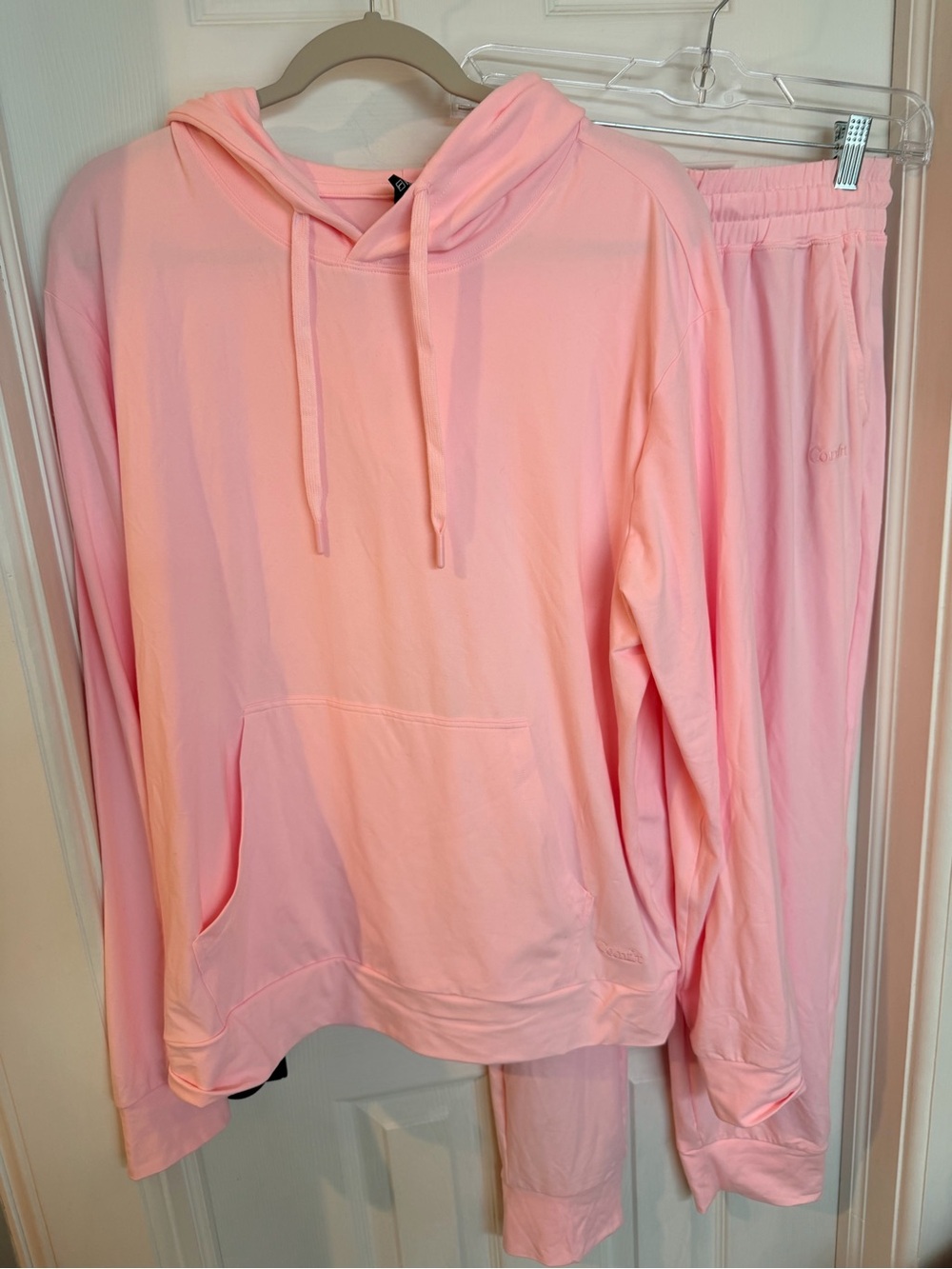 NWOT Comfrt Matching Lounge Set Pink Hoodie & Pants Size Large L